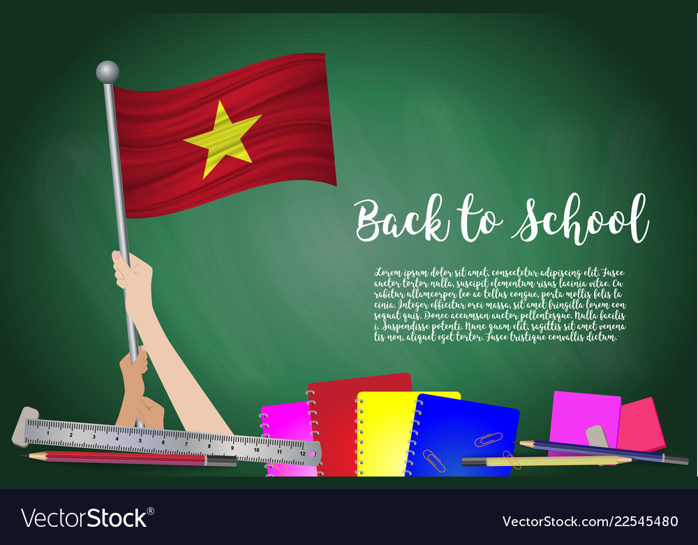 Flag of vietnam on black chalkboard background