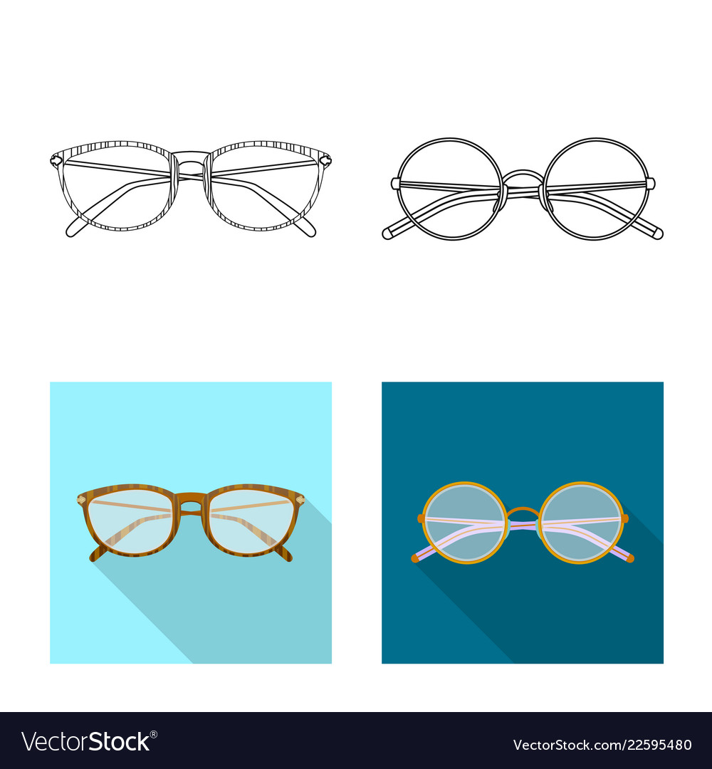 Isolated object of glasses and frame icon set