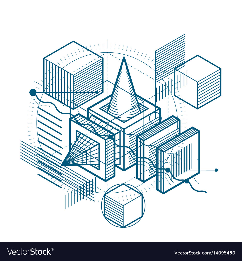 Isometric abstraction with lines and different