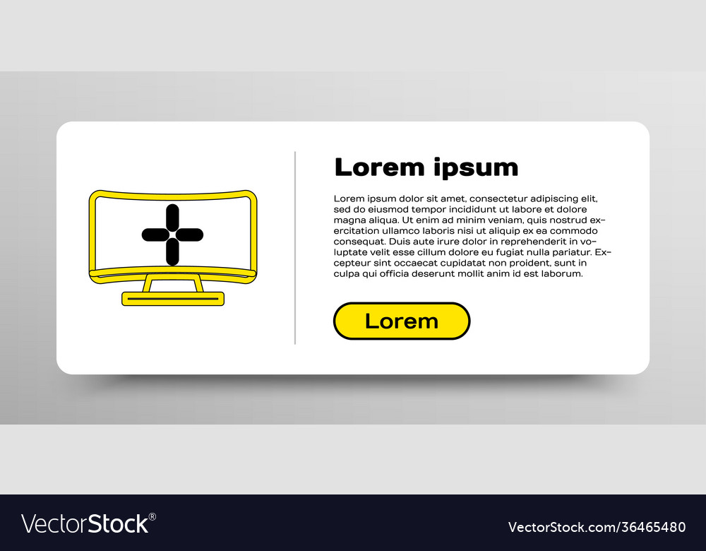 Line computer monitor icon isolated on white vector image Line computer monitor icon isolated on white