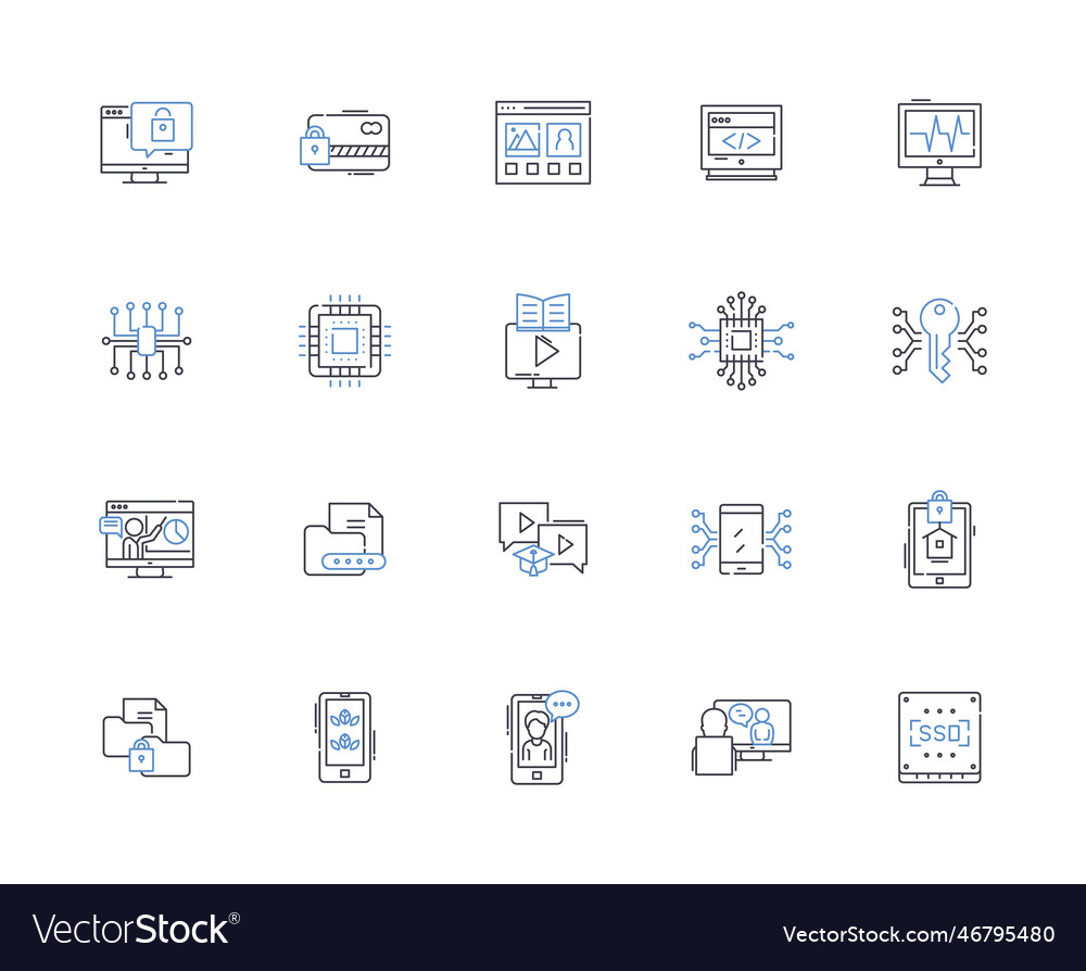 Middleware line icons collection integration