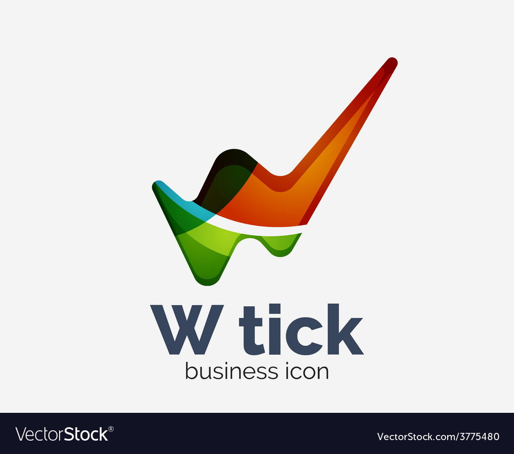 Modern tick abstract wave logo design