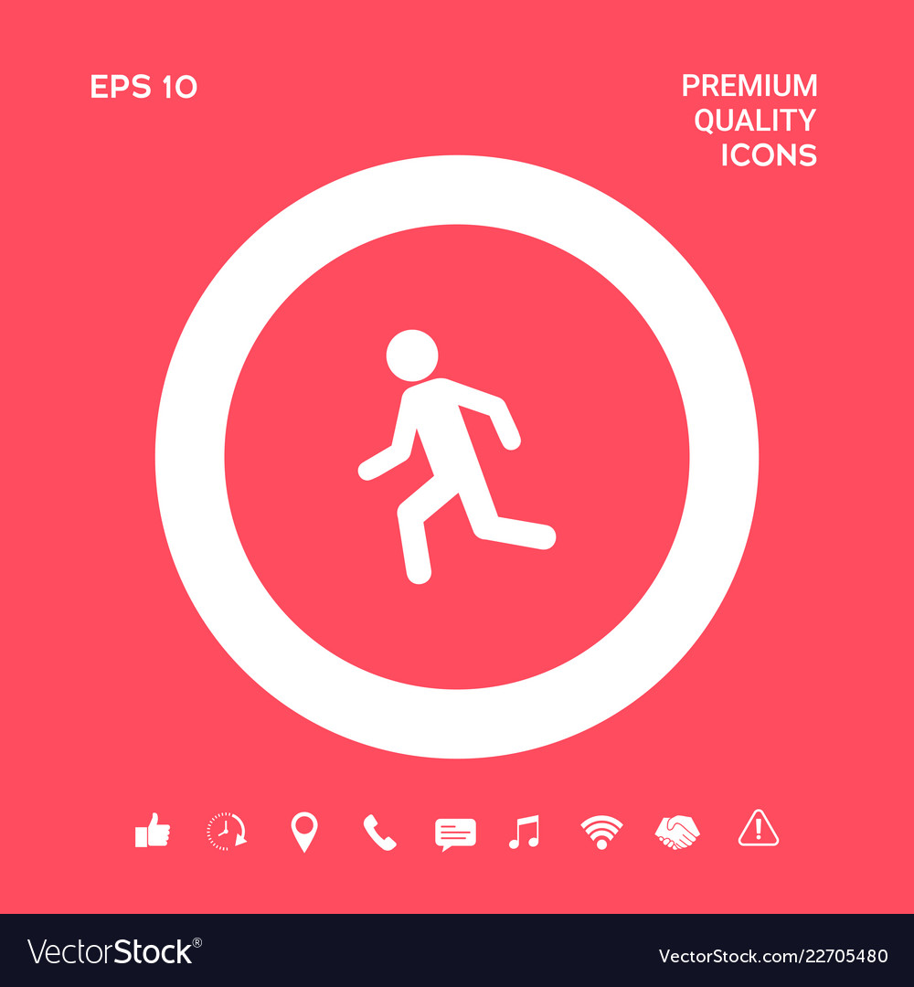 Running man run icon graphic elements vector image Running man run icon graphic elements