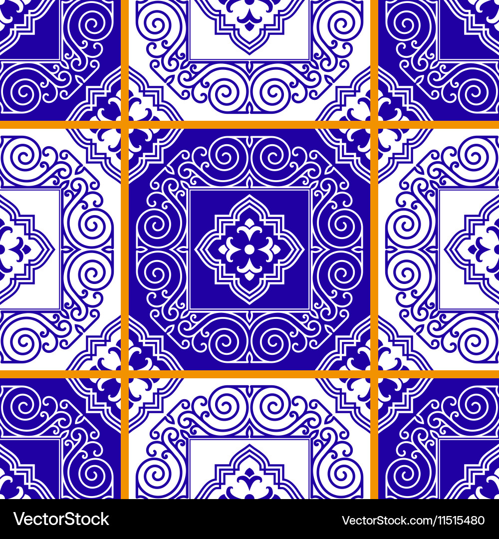 Seamless pattern from tiles Royalty Free Vector Image
