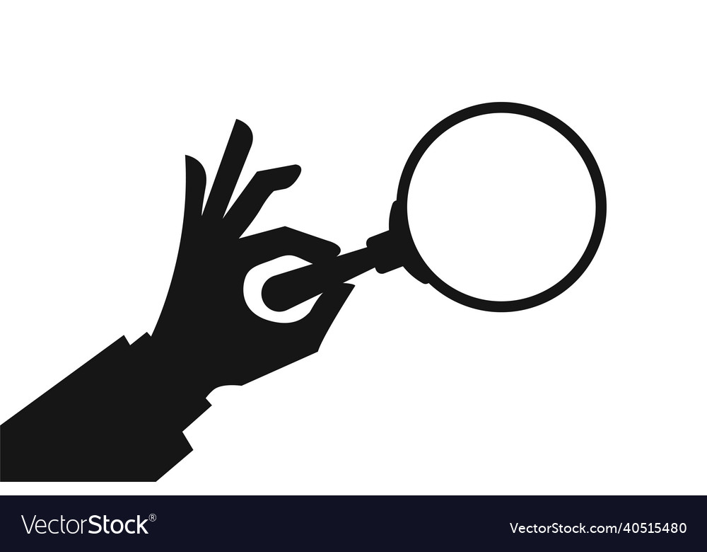 Searching concepts with male hand using magnifying vector image Searching concepts with male hand using magnifying