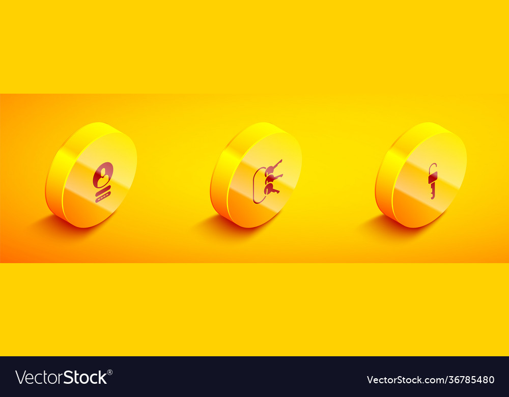Set isometric create account screen bunch keys vector image Set isometric create account screen bunch keys