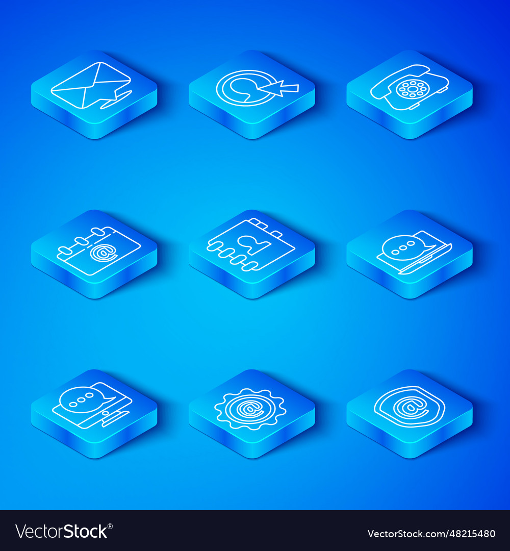 Set line chat messages notification on monitor vector image Set line chat messages notification on monitor