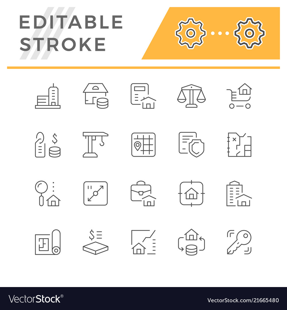 Set line icons of real estate vector image Set line icons of real estate