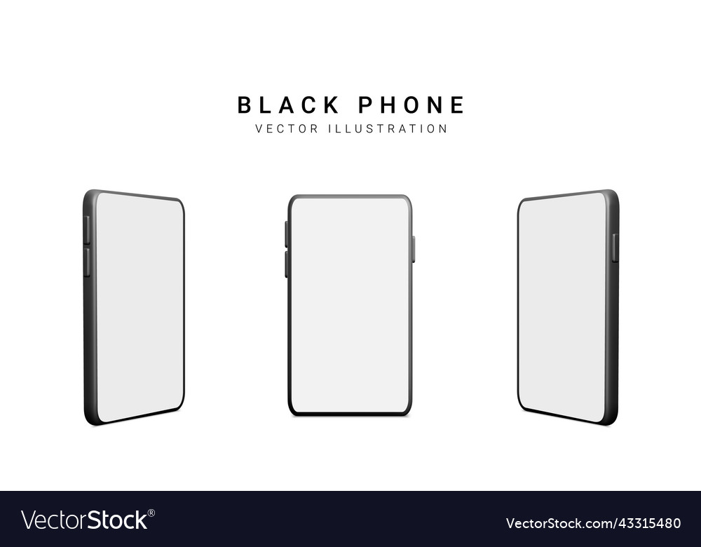 Set of colour 3d realistic phone isolated