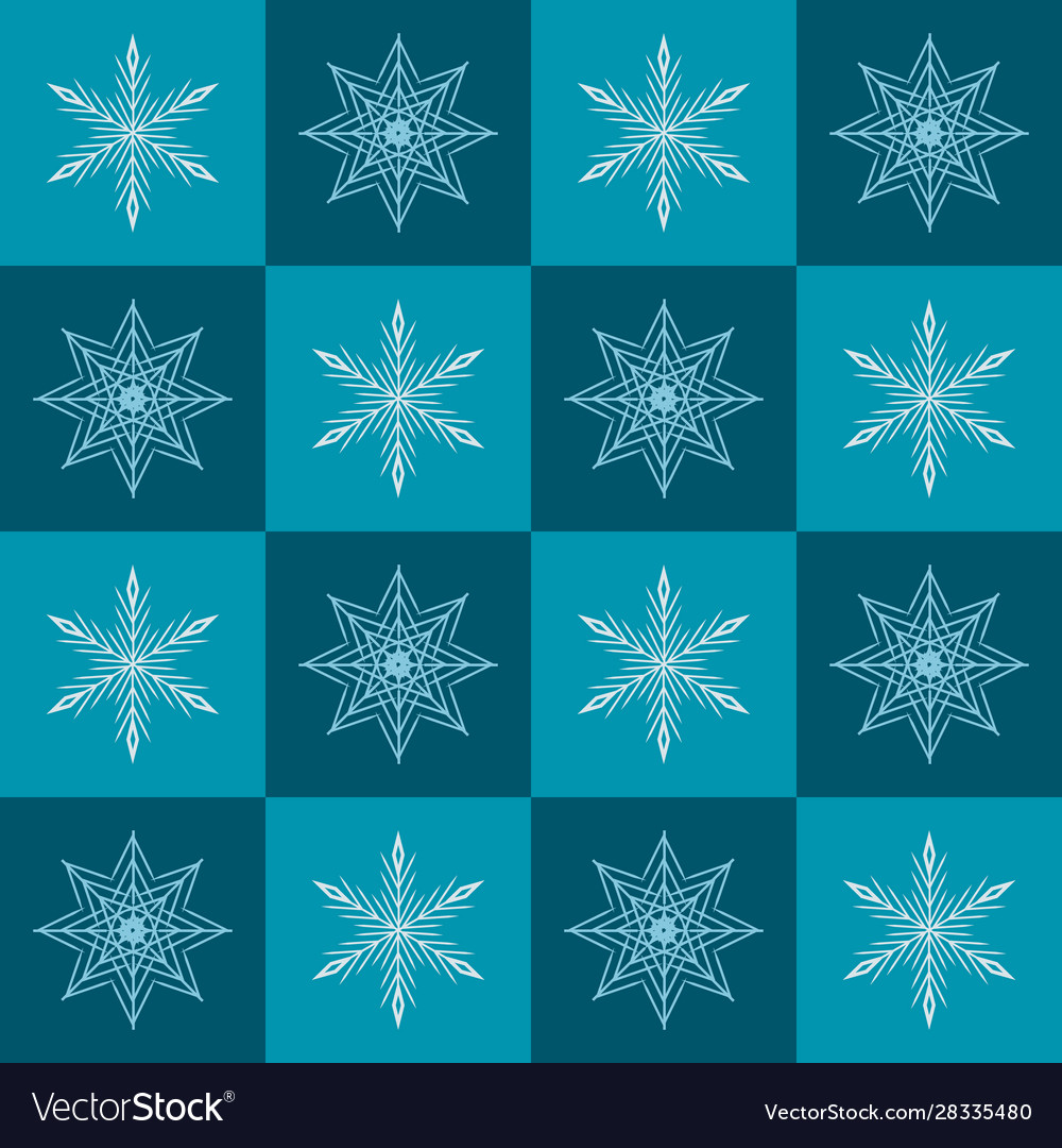 Snowflake pattern seamless checkered winter