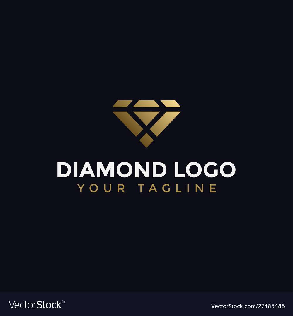 Abstract elegant diamond jewelry logo design Vector Image