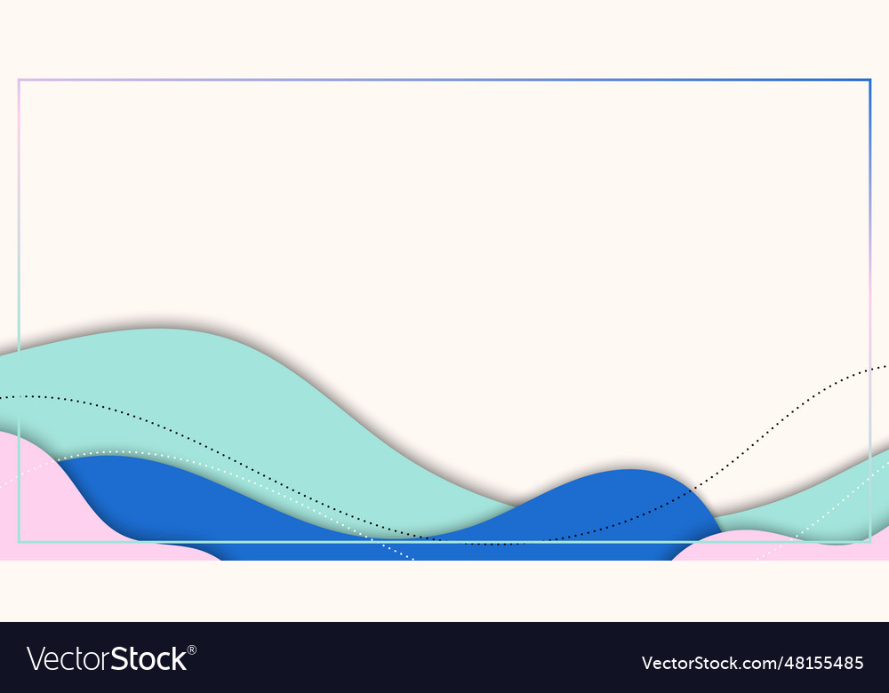 Abstract fluid shape and dot with frame on white vector image Abstract fluid shape and dot with frame on white