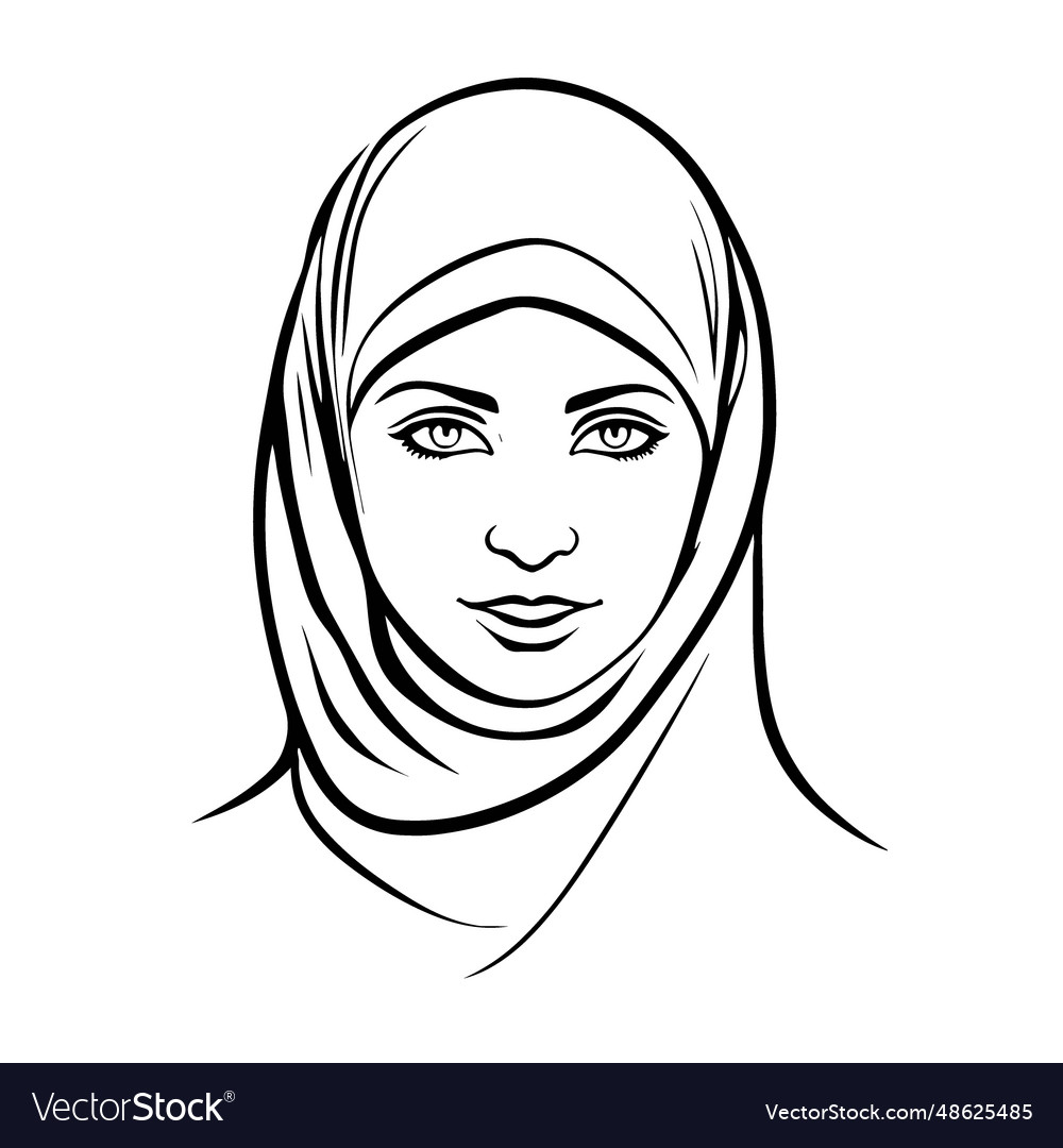 Awesome and lovely muslim woman art Royalty Free Vector