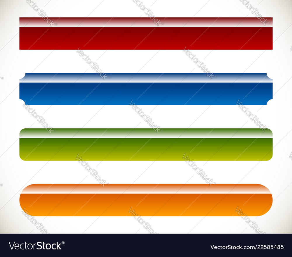Banners buttons 4 shape and color vector image Banners buttons 4 shape and color