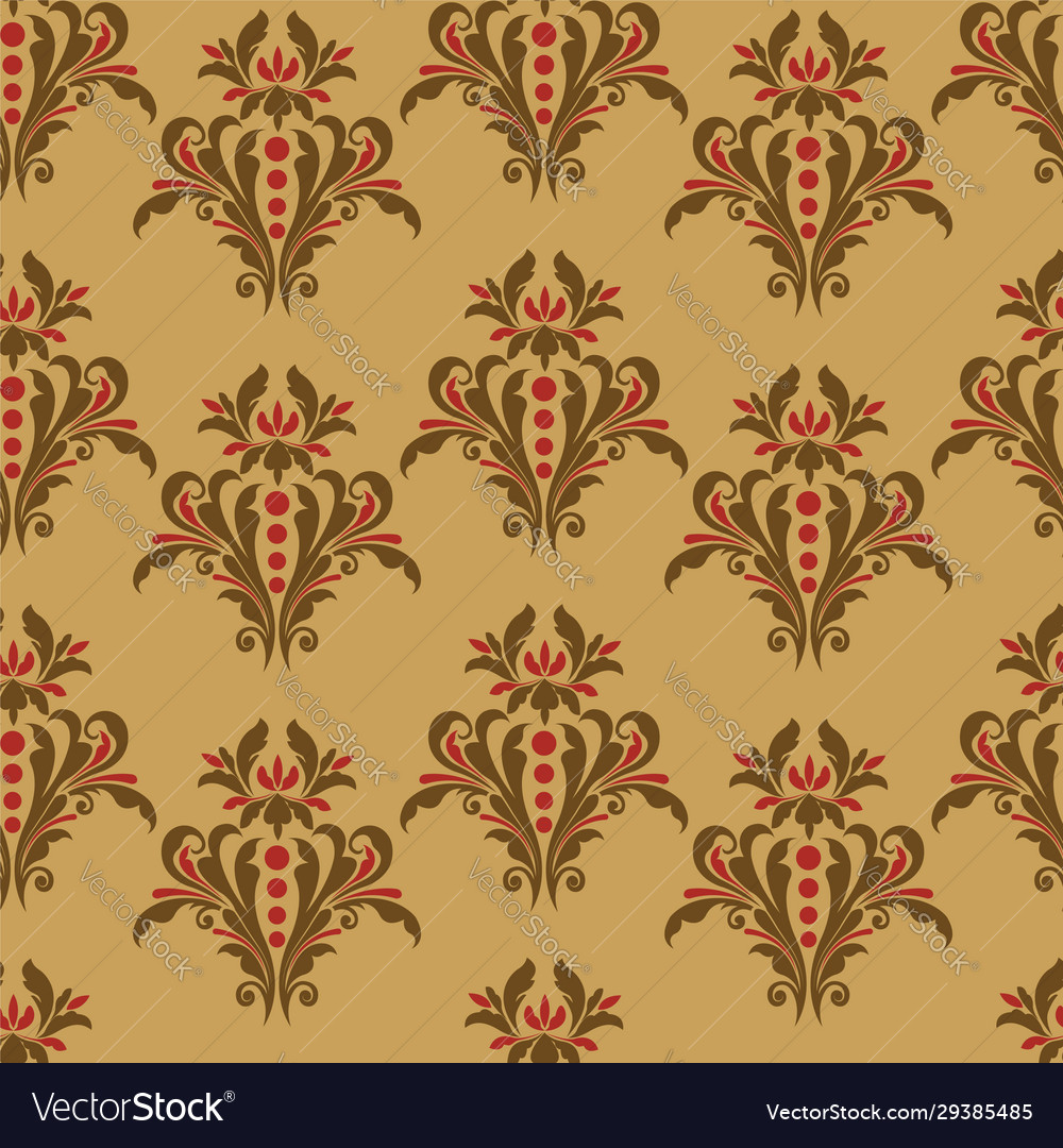 Brown and red colored damask or paisley