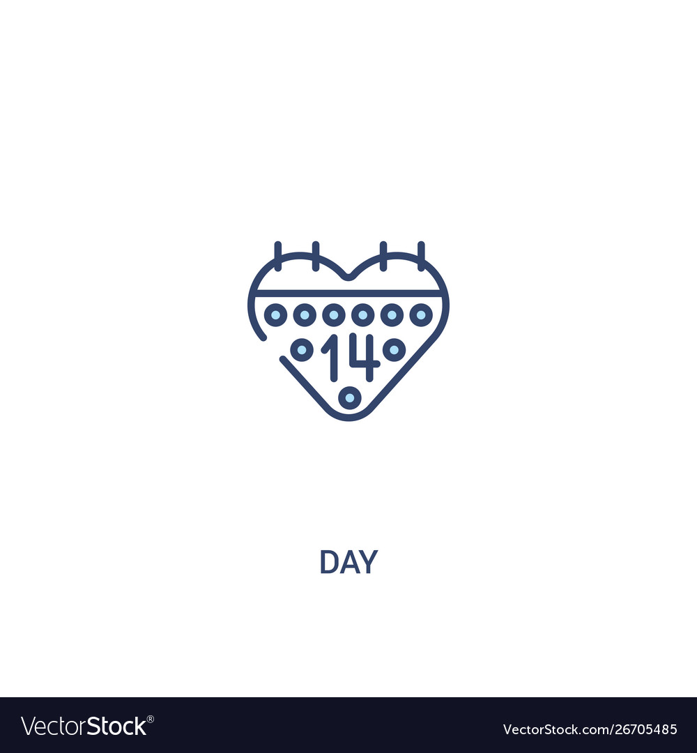 Day concept 2 colored icon simple line element vector image Day concept 2 colored icon simple line element