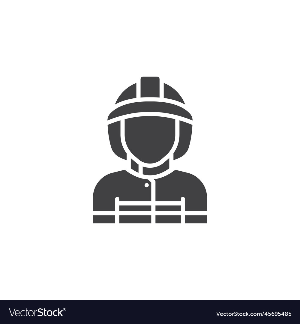 Fireman avatar glyph icon linear style sign Vector Image