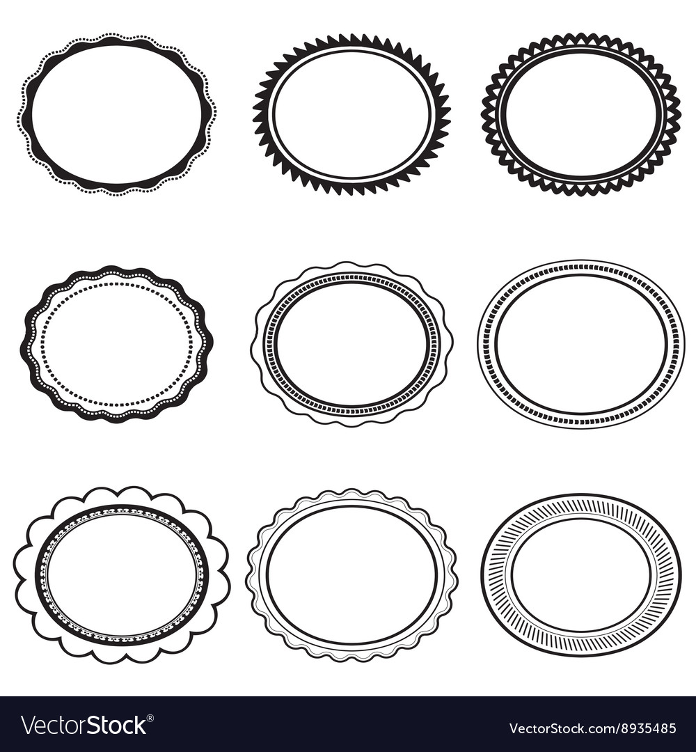 Frame labels set ornamental vintage Royalty Free Vector