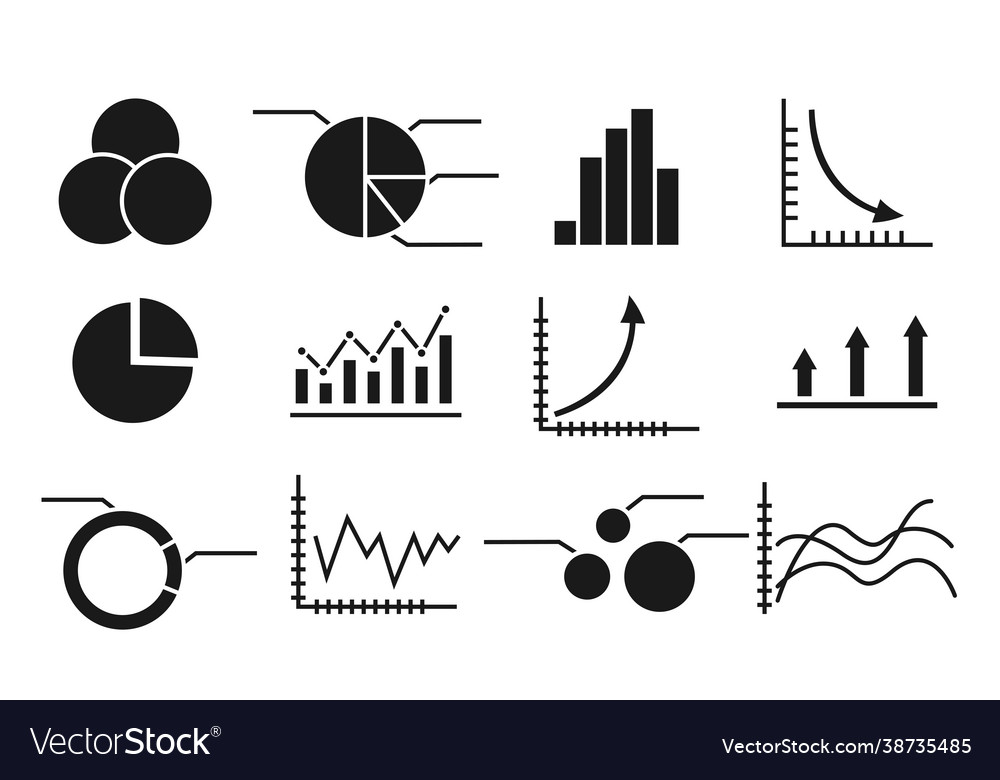 Graph Chart Business Infographics Diagram Icon Set