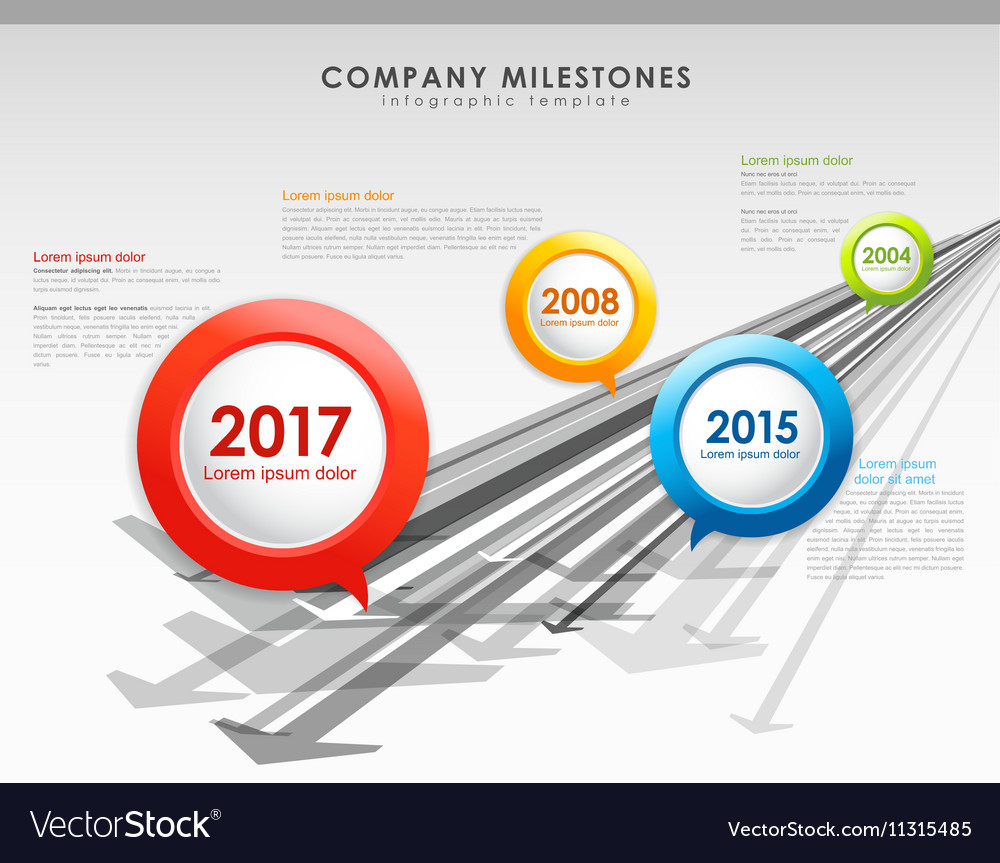 Infographic company milestones timeline template