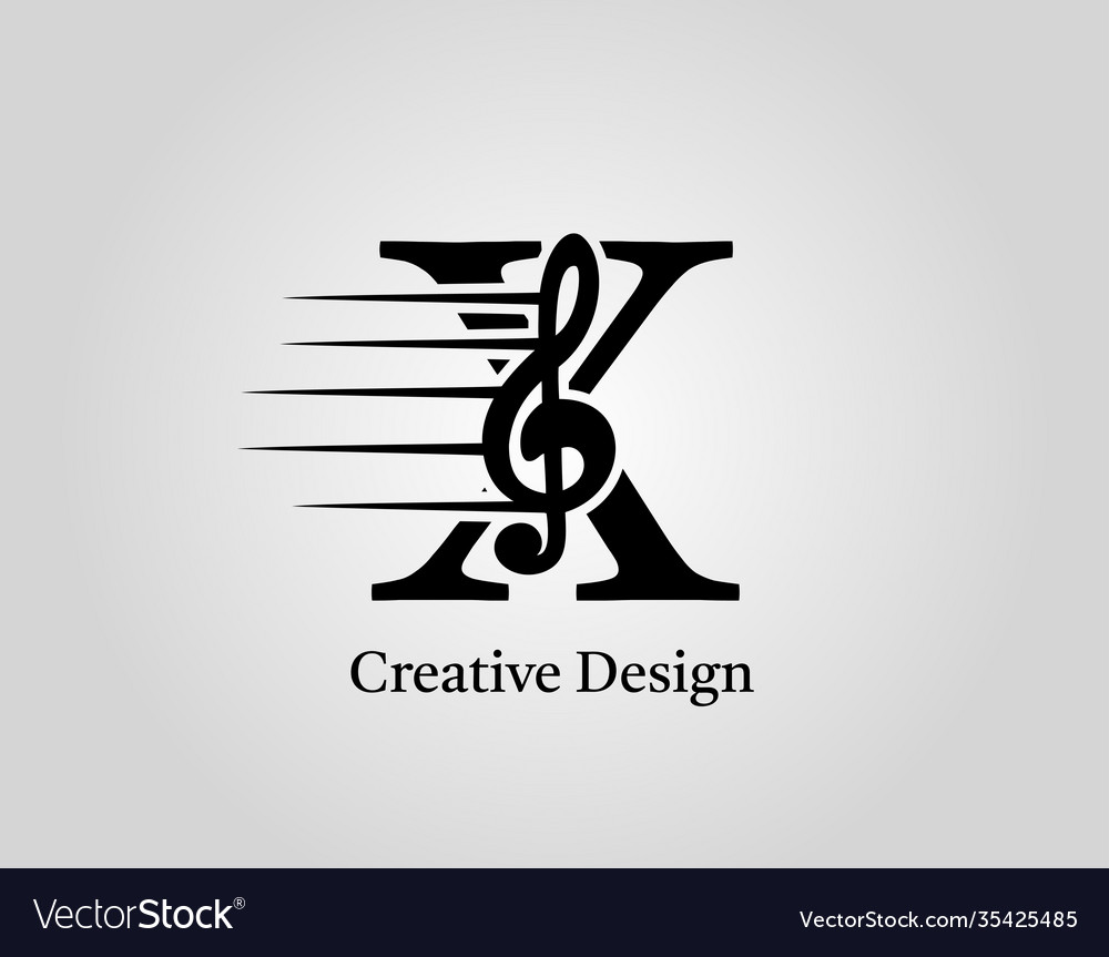 Key note x letter logo music on initial Royalty Free Vector