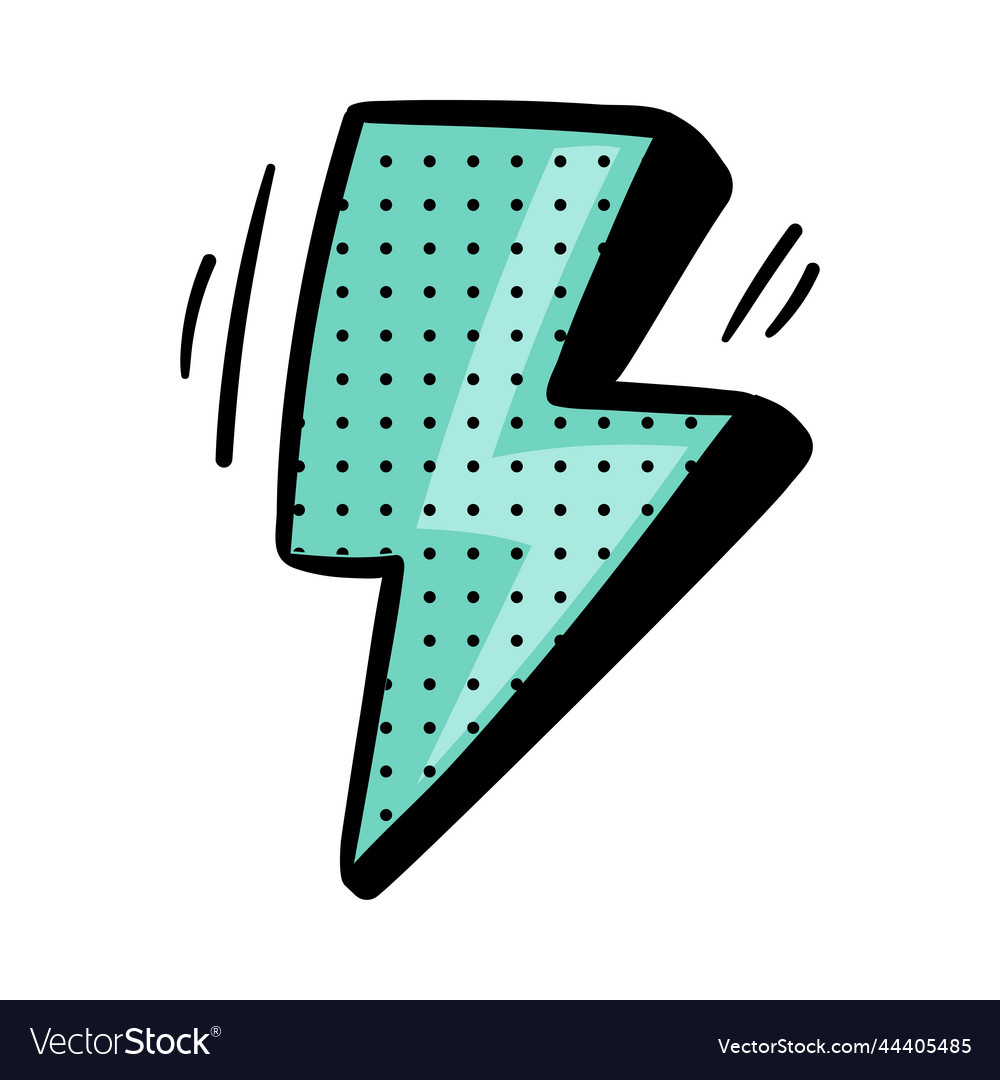 Lightning turquois arrow with pointed end vector image Lightning turquois arrow with pointed end
