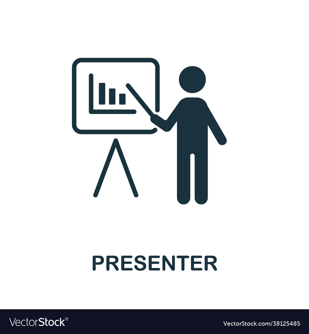 Presenter icon monochrome simple element from