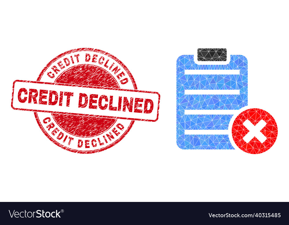 Gummikredit abgelehnt Rundstempelsiegel und löschen vector image Gummikredit abgelehnt Rundstempelsiegel und löschen