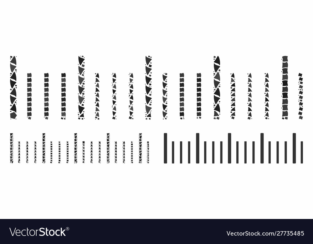 Ruler graduation composition icon humpy items vector image Ruler graduation composition icon humpy items