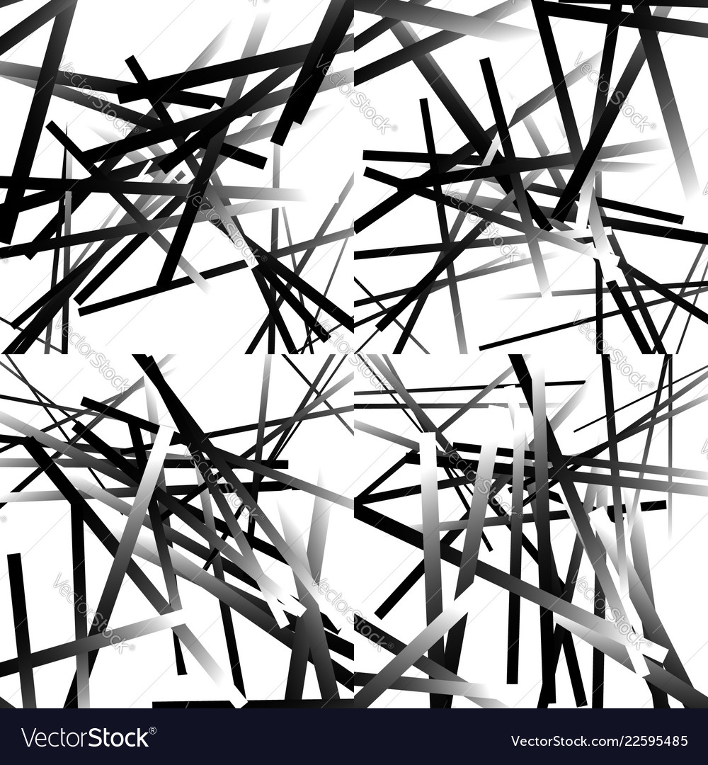 Scattered random lines set of 4 patterns vector image Scattered random lines set of 4 patterns