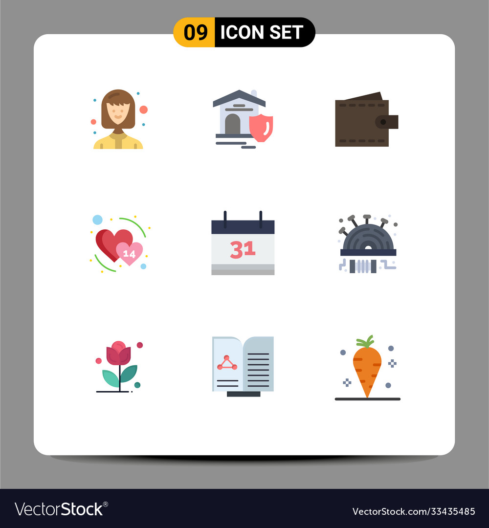 Set 9 commercial flat colors pack for date