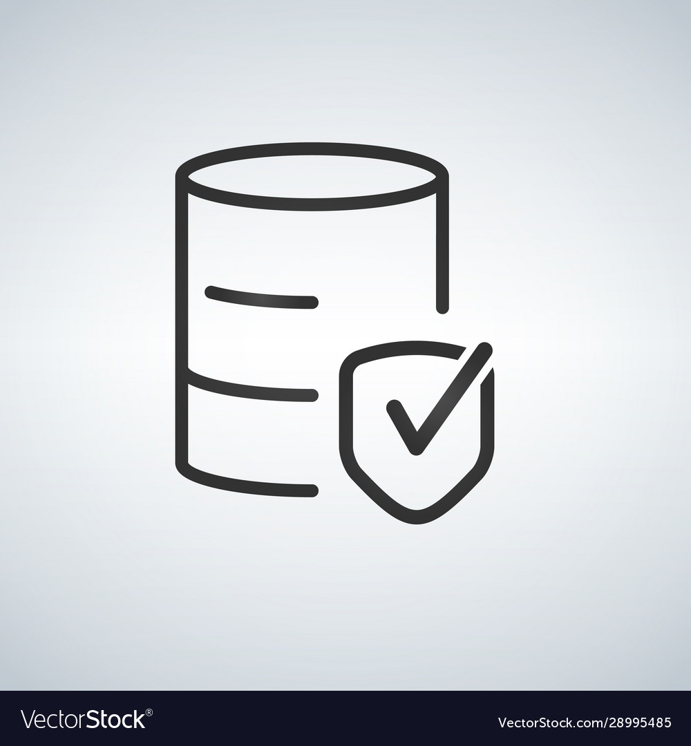 Shield and database icon on modern background