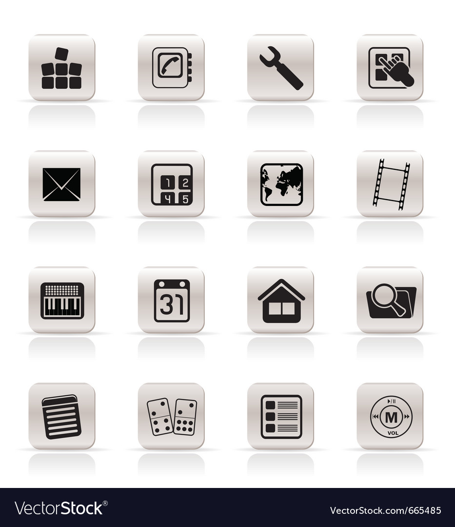 Simple mobile phone and computer icon