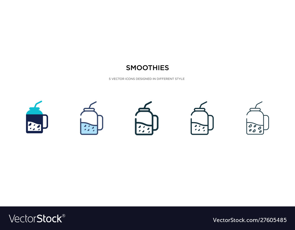 Smoothies icon in different style two colored