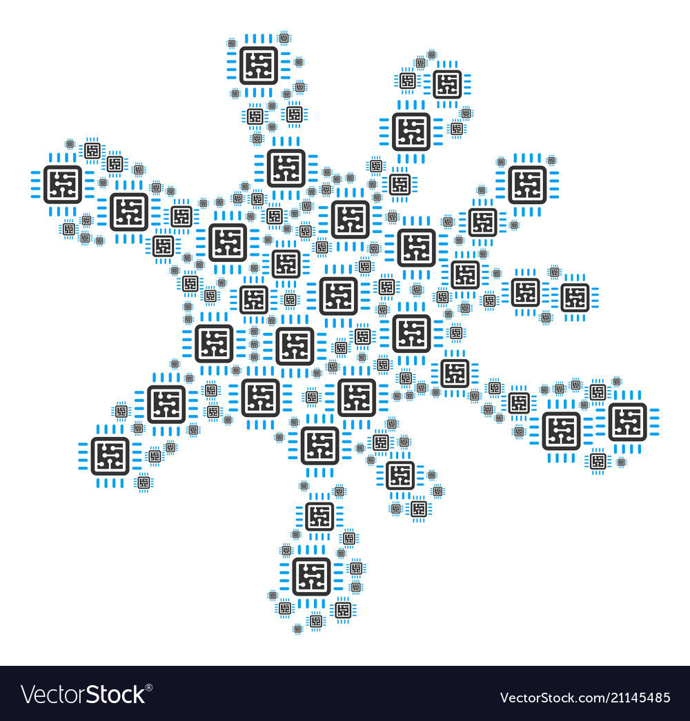 Spot mosaic of cpu circuit icons vector image Spot mosaic of cpu circuit icons