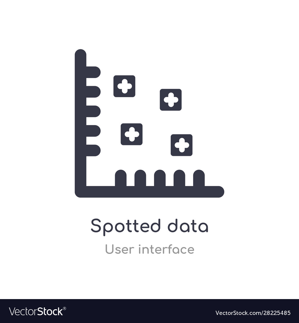 Spotted data outline icon isolated line from user