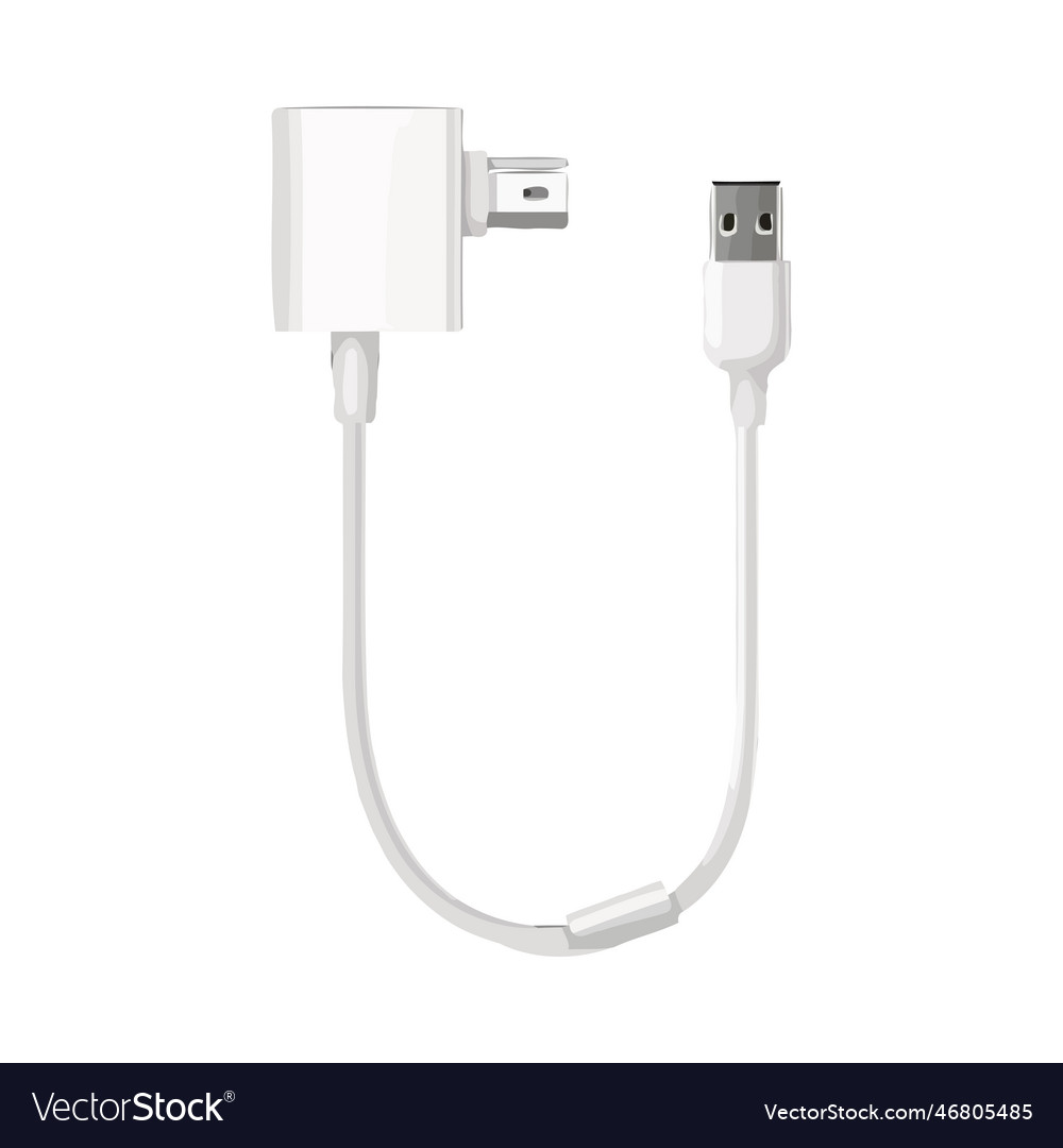 Usb cable connection isolated in white