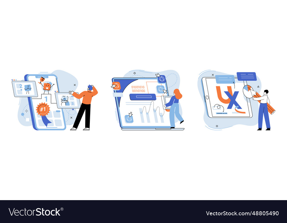 Application testing metaphor app test vector image Application testing metaphor app test
