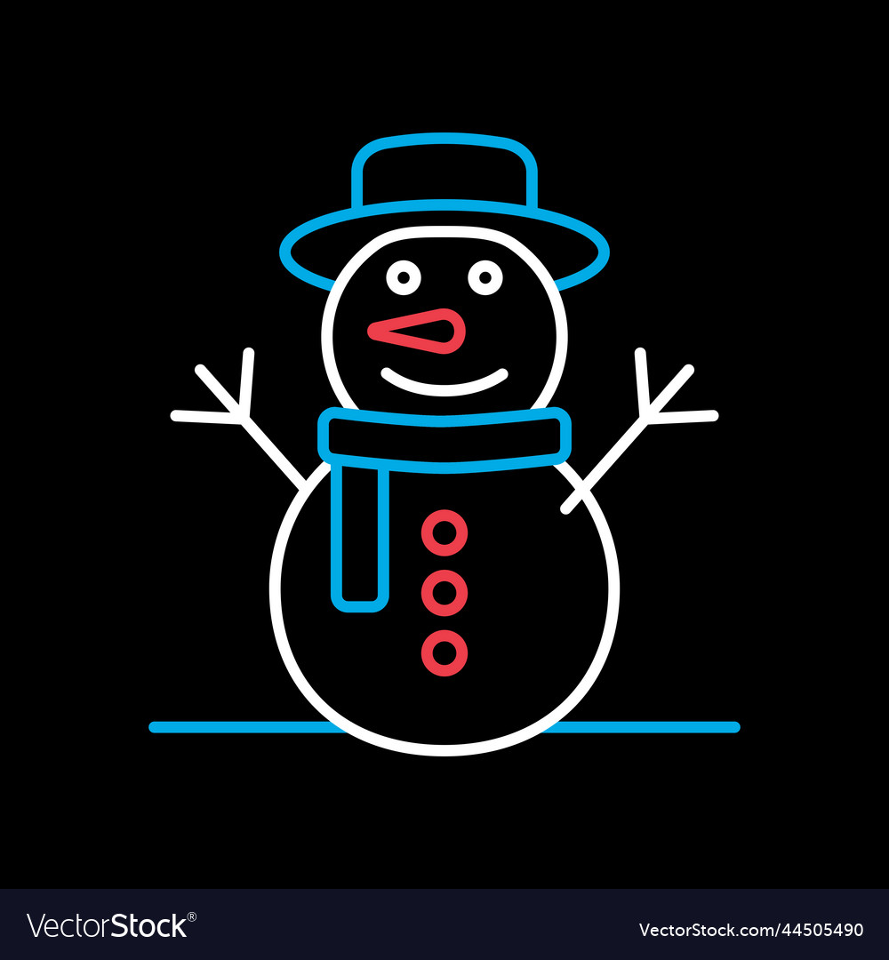 Christmas snowman icon winter sign