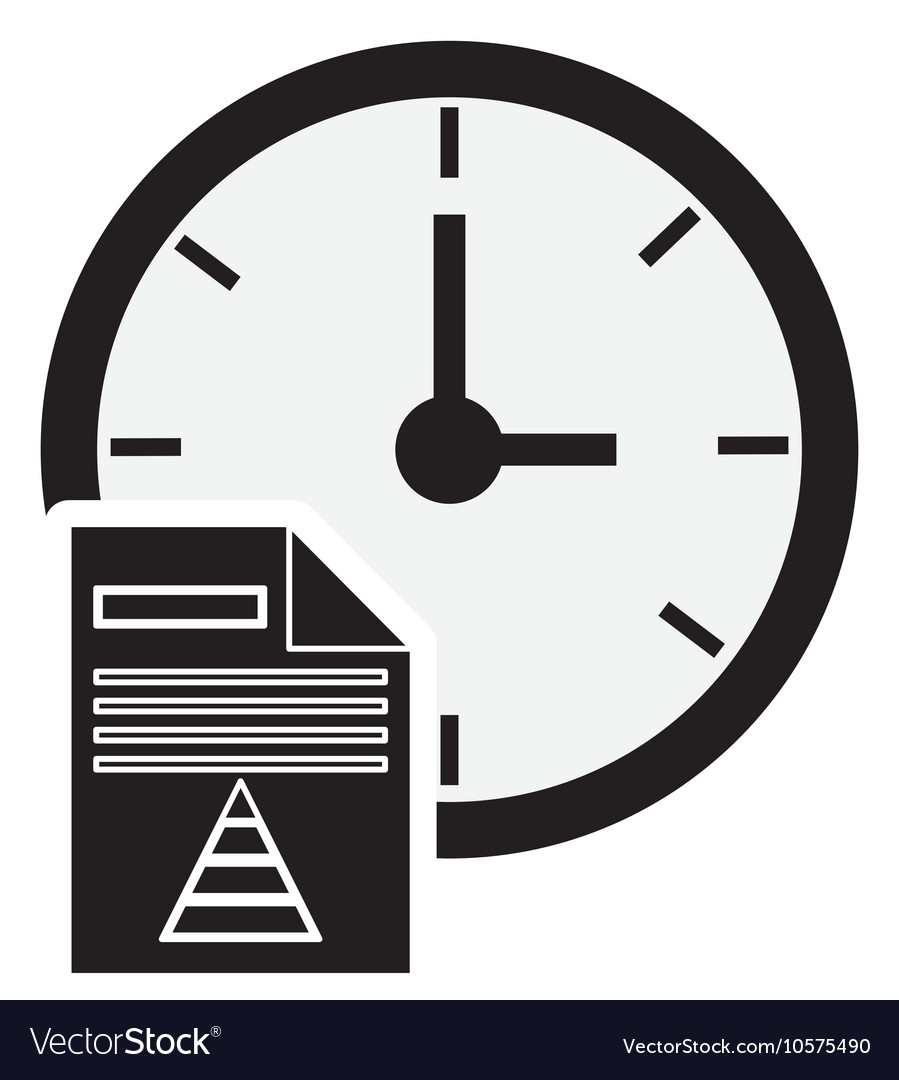 Clock and graph chart icon