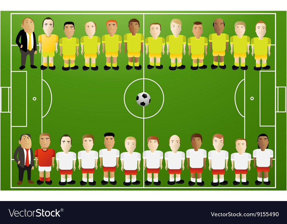 Football background with cartoon players Vector Image Football background with cartoon players Vector Image