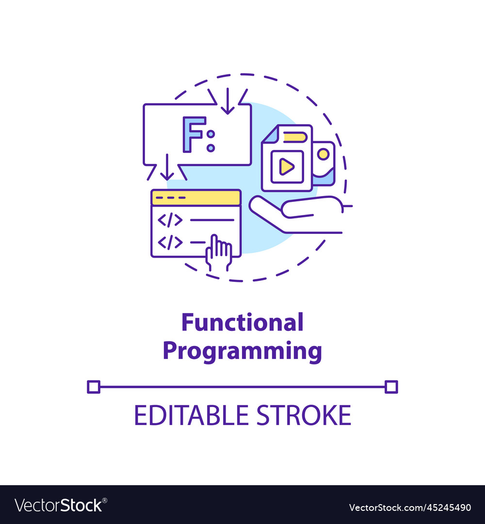 Functional programming concept icon vector image Functional programming concept icon
