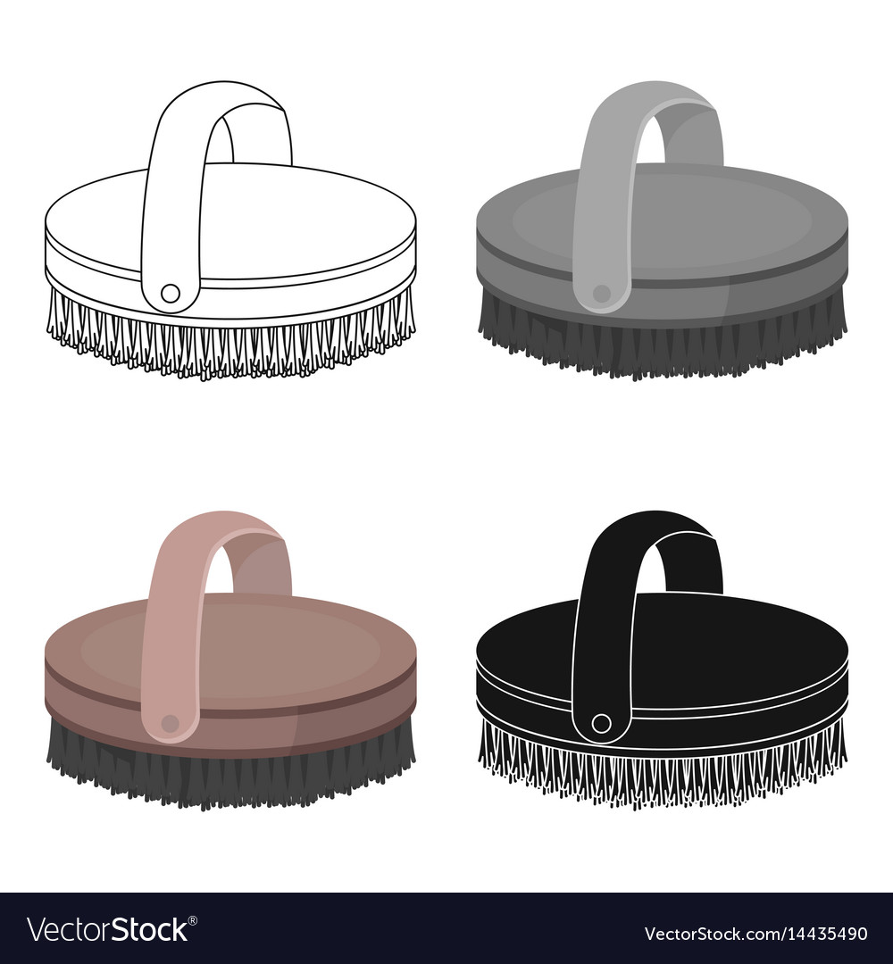 Horse body brush icon in cartoon style isolated Vector Image