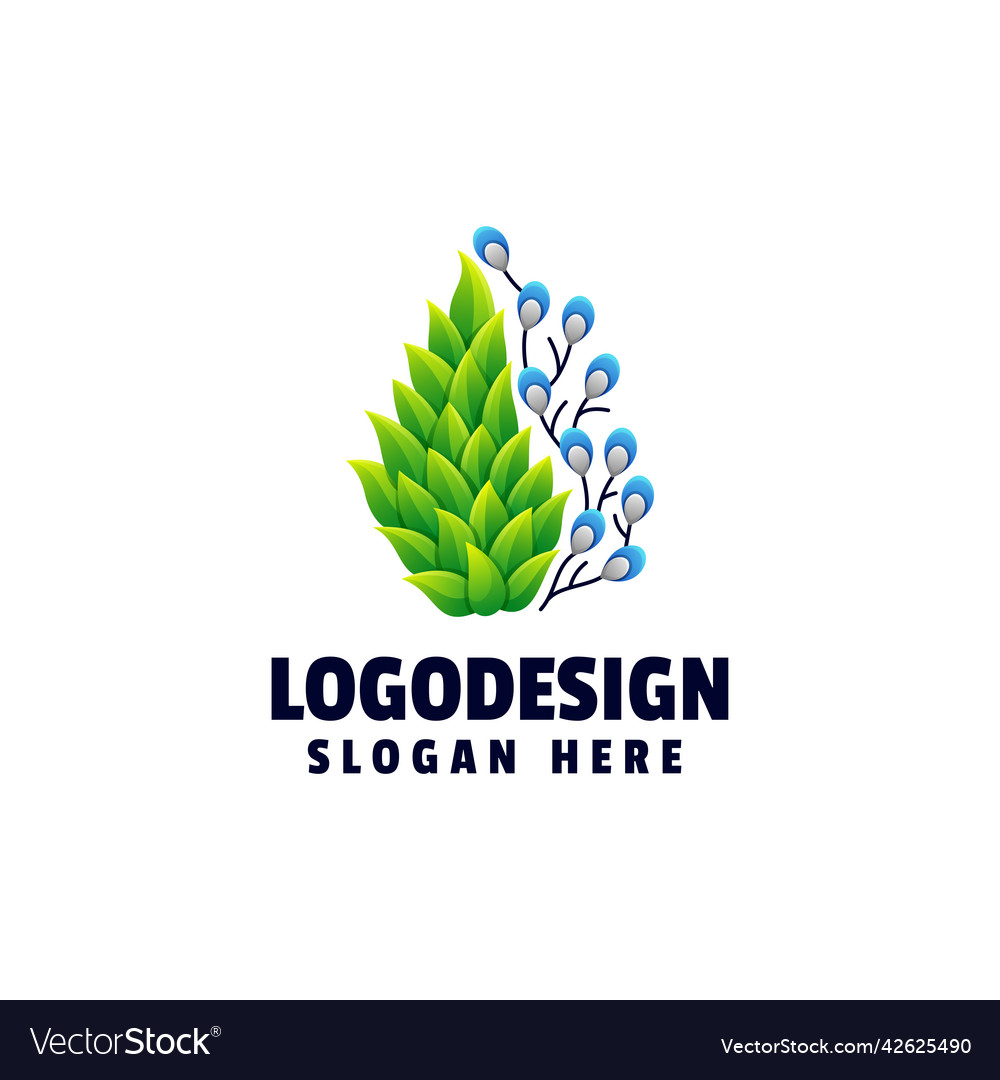 Logo leaf peacock gradient colorful