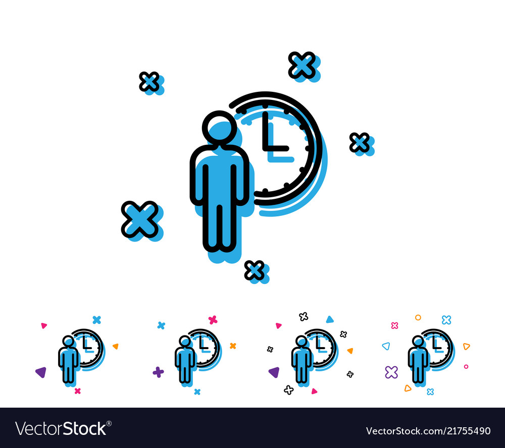 Person waiting line icon service time sign