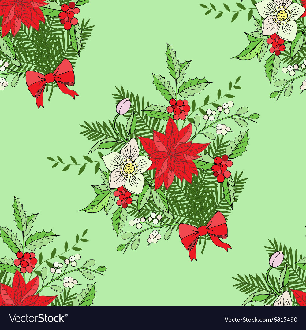 Seamless pattern with christmas decoration