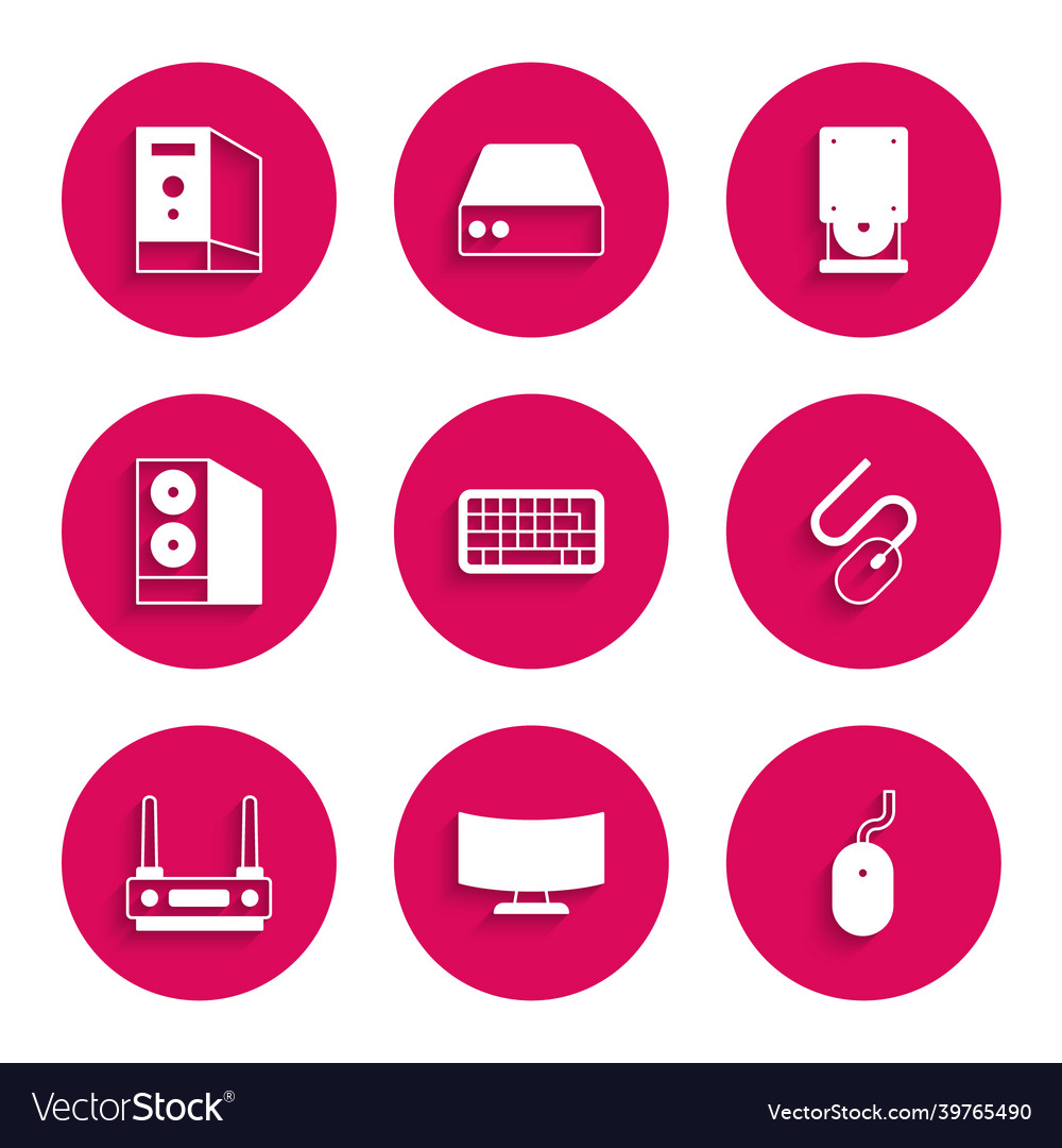Set keyboard computer monitor screen mouse vector image Set keyboard computer monitor screen mouse