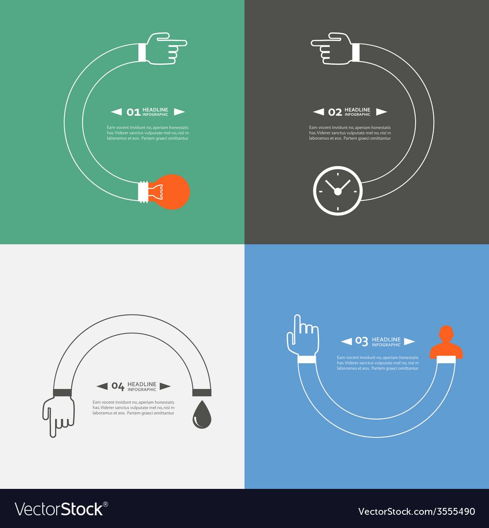 Set of symbols showing the movement process