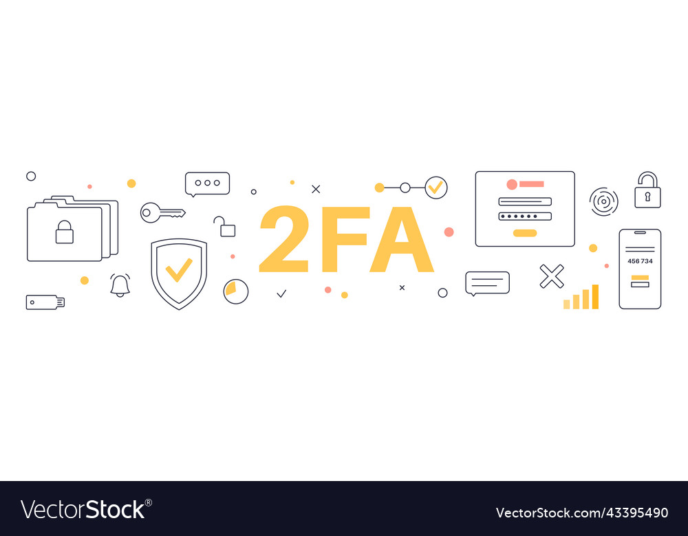 Two factor authentication vector image Two factor authentication