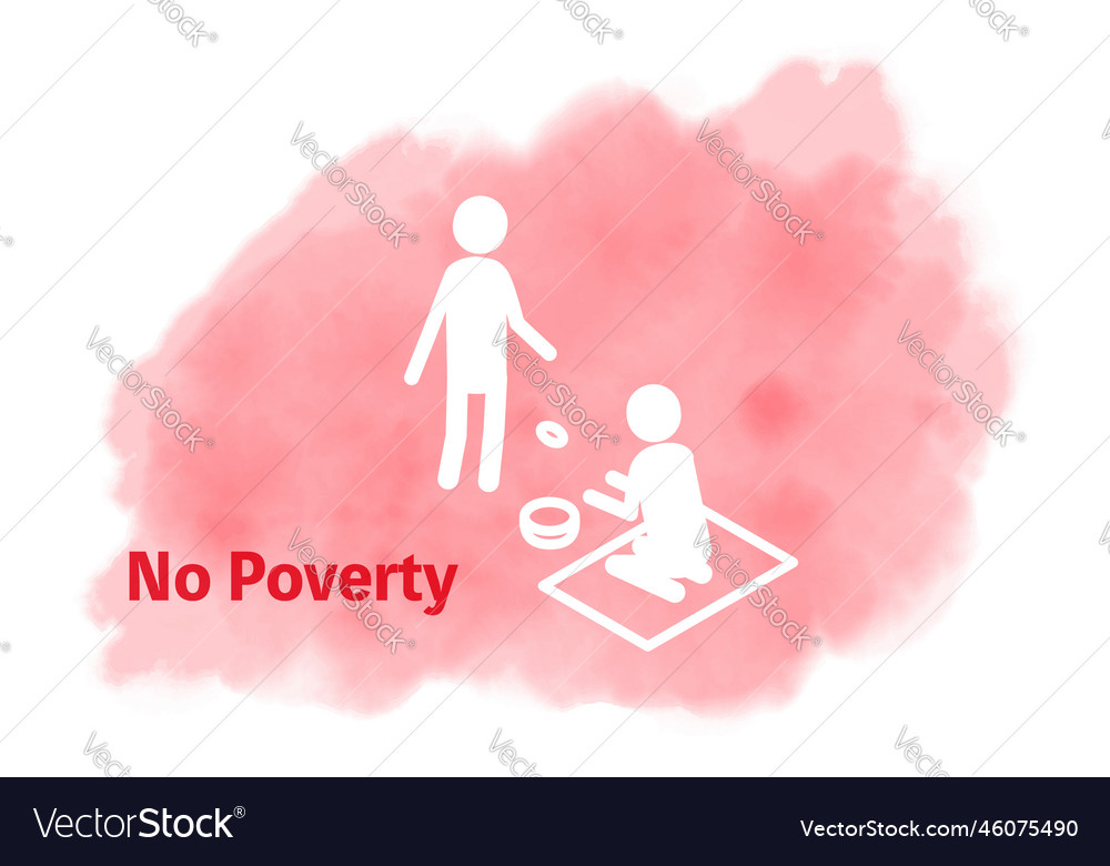 Watercolor Style Sdgs Goal 1 No Poverty Royalty Free Vector